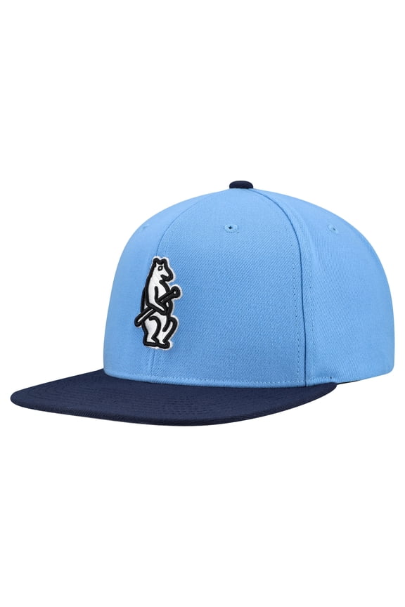 Men's Mitchell & Ness Light Blue Chicago Cubs Cooperstown Collection Basic Flip Snapback Hat