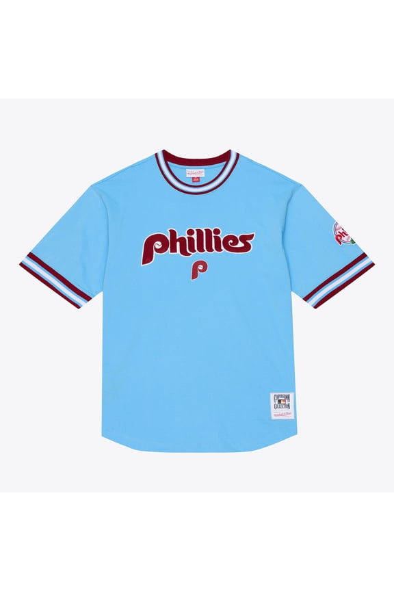 Men's Mitchell & Ness Light Blue Philadelphia Phillies Wild Pitch Ringer T-Shirt