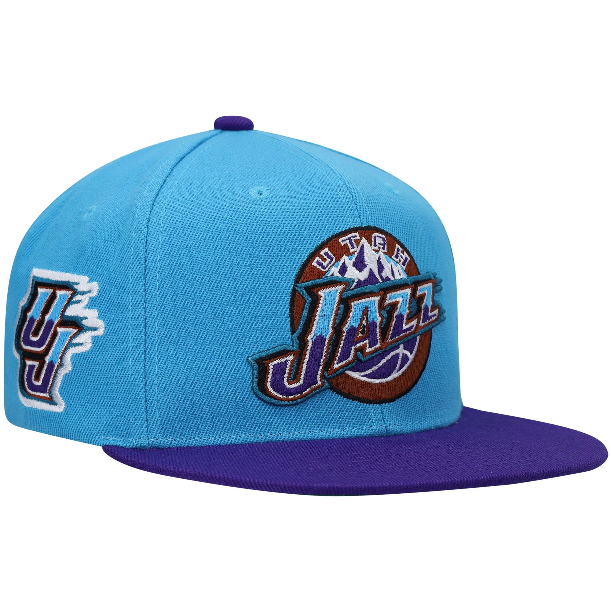 Men s Mitchell Ness Light Blue Purple Utah Jazz Hardwood Classics Snapback Hat Walmart