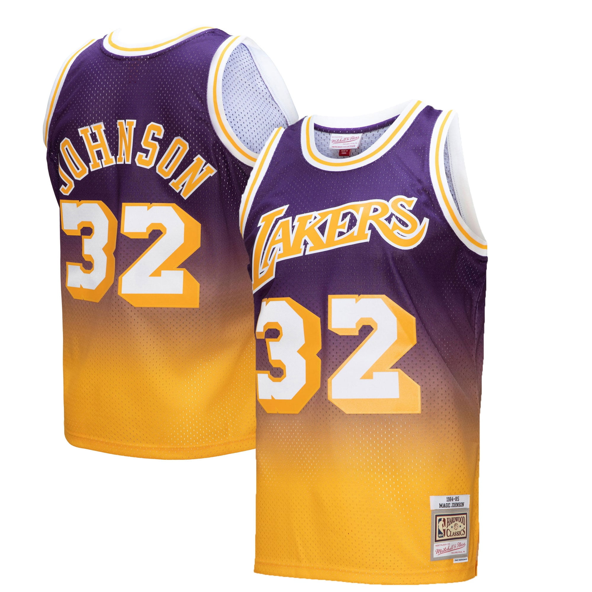 Magic Johnson Los Angeles Lakers Autographed Gold Mitchell & Ness