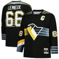 thumbnail image 1 of Men's-Mitchell & Ness Mario Lemieux Black Pittsburgh Penguins 1996/97 Blue Line 2.0 Jersey, 1 of 4