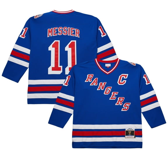 Men's Mitchell & Ness Mark Messier Blue New York Rangers Big & Tall 1993/94 Blue Line 2.0 Jersey