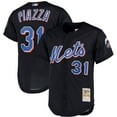 thumbnail image 1 of Men's Mitchell & Ness Mike Piazza Black New York Mets Big & Tall Cooperstown Collection Mesh Button-Up Jersey, 1 of 3