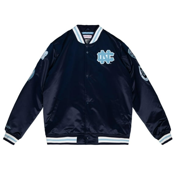 Men's Mitchell & Ness Navy Blue NCAA UNC Champ City Heavyweight Jacket - 2XL