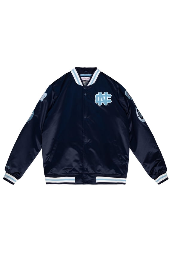 Men's Mitchell & Ness Navy Blue NCAA UNC Champ City Heavyweight Jacket - 2XL