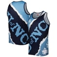 thumbnail image 1 of Men's Mitchell & Ness Navy/Carolina Blue North Carolina Tar Heels Jumbotron 2.0 Sublimated Tank Top, 1 of 3