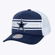 Mens Mitchell & Ness Navy Dallas Cowboys Stripe Front Trucker Adjustable Hat