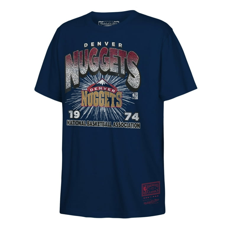 Men s Mitchell Ness Navy Denver Nuggets Hardwood Classics Vintage Hoopster T Shirt Walmart