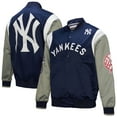 thumbnail image 1 of Men's Mitchell & Ness Navy/Gray New York Yankees Cooperstown Collection Team Origins Satin Full-Snap Jacket, 1 of 7