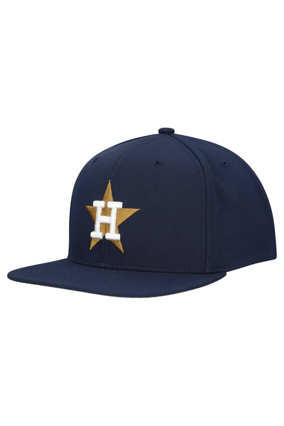 Men's Mitchell & Ness Navy Houston Astros Cooperstown Collection Basic Flip Snapback Hat