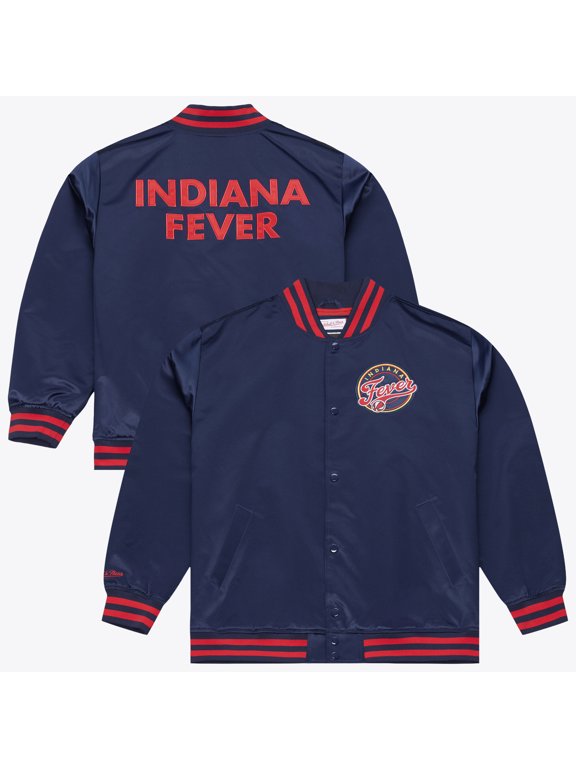 Men's Mitchell & Ness Navy Indiana Fever Lightweight Satin Jacket