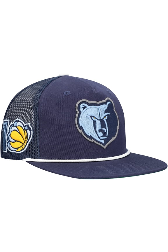 Men's Mitchell & Ness Navy Memphis Grizzlies Roper Trucker Snapback Hat