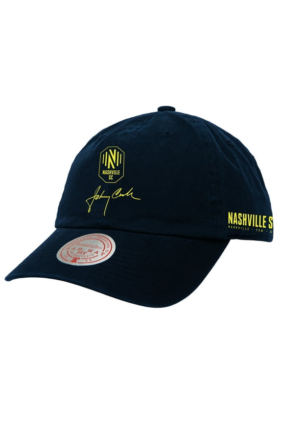 Men's Mitchell & Ness Navy Nashville SC x Johnny Cash Adjustable Dad Hat