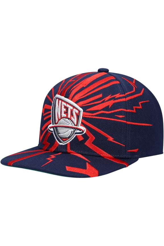 Men's Mitchell & Ness Navy New Jersey Nets Hardwood Classics Earthquake Snapback Hat