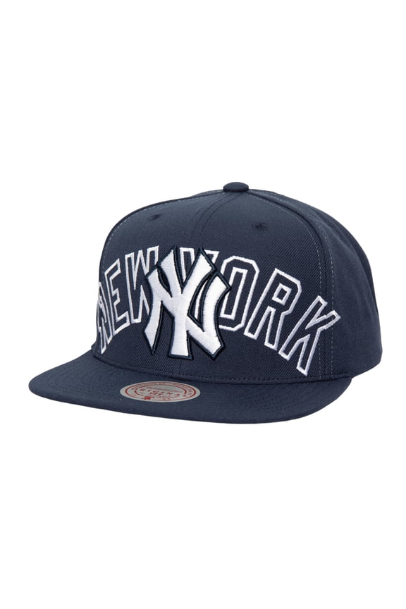 Men's Mitchell & Ness Navy New York Yankees Full Frontal Snapback Hat