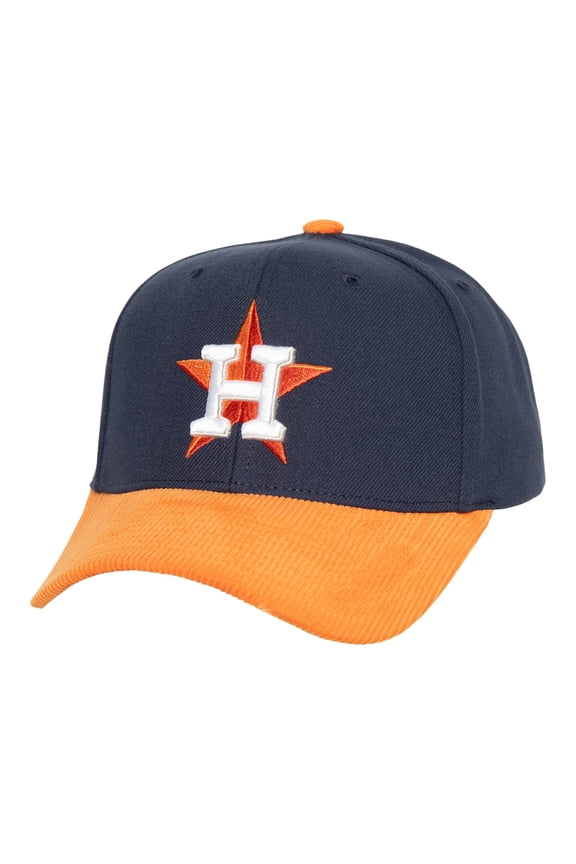 Men's Mitchell & Ness Navy/Orange Houston Astros Corduroy Pro Snapback Hat