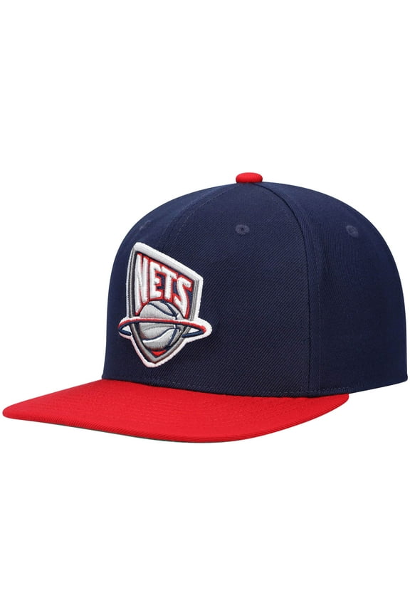 Men's Mitchell & Ness Navy/Red New Jersey Nets Hardwood Classics Team Two-Tone 2.0 Snapback Hat