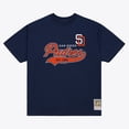 thumbnail image 1 of Men's Mitchell & Ness  Navy San Diego Padres Script Sweep Arch T-Shirt, 1 of 2