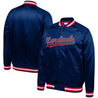 Men's Mitchell & Ness Navy St. Louis Cardinals Exploded Logo Warm Up Full-Zip Jacket Size: Extra Large
