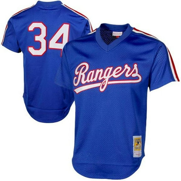 Men's Mitchell & Ness Nolan Ryan Royal Texas Rangers Authentic Batting Practice Jersey