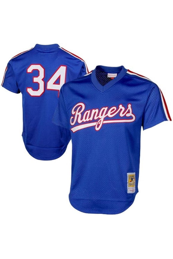 Men's Mitchell & Ness Nolan Ryan Royal Texas Rangers Authentic Batting Practice Jersey