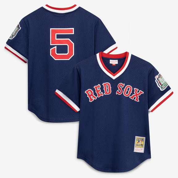 Men's Mitchell & Ness Nomar Garciaparra Navy Boston Red Sox Authentic Batting Practice Jersey
