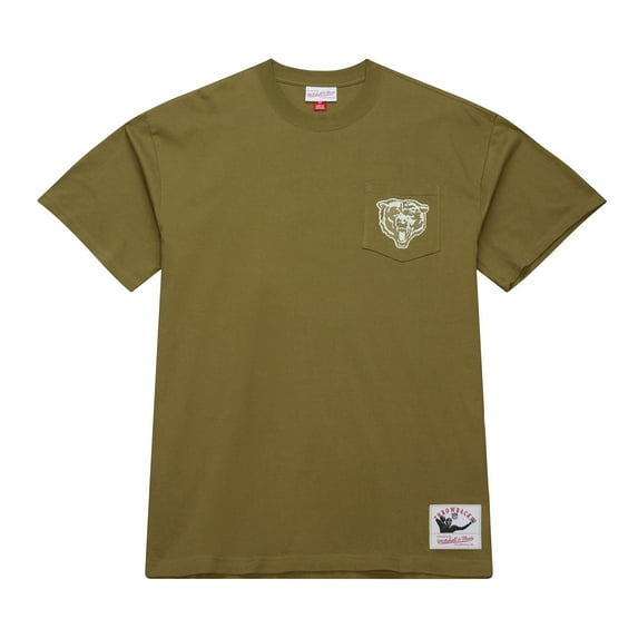 Men's Mitchell & Ness Olive Chicago Bears  Vintage Logo Premium T-Shirt