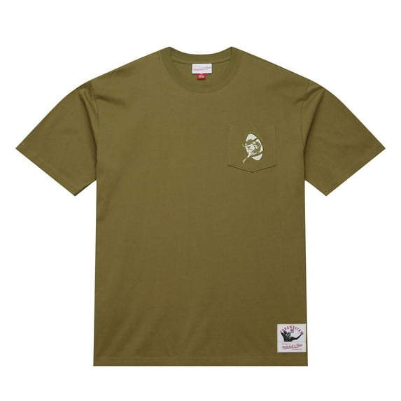 Men's Mitchell & Ness Olive Green Bay Packers  Vintage Logo Premium T-Shirt
