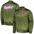 thumbnail image 1 of Men's Mitchell & Ness Olive Toronto Raptors Hardwood Classics Retro Satin Full-Zip Jacket, 1 of 3