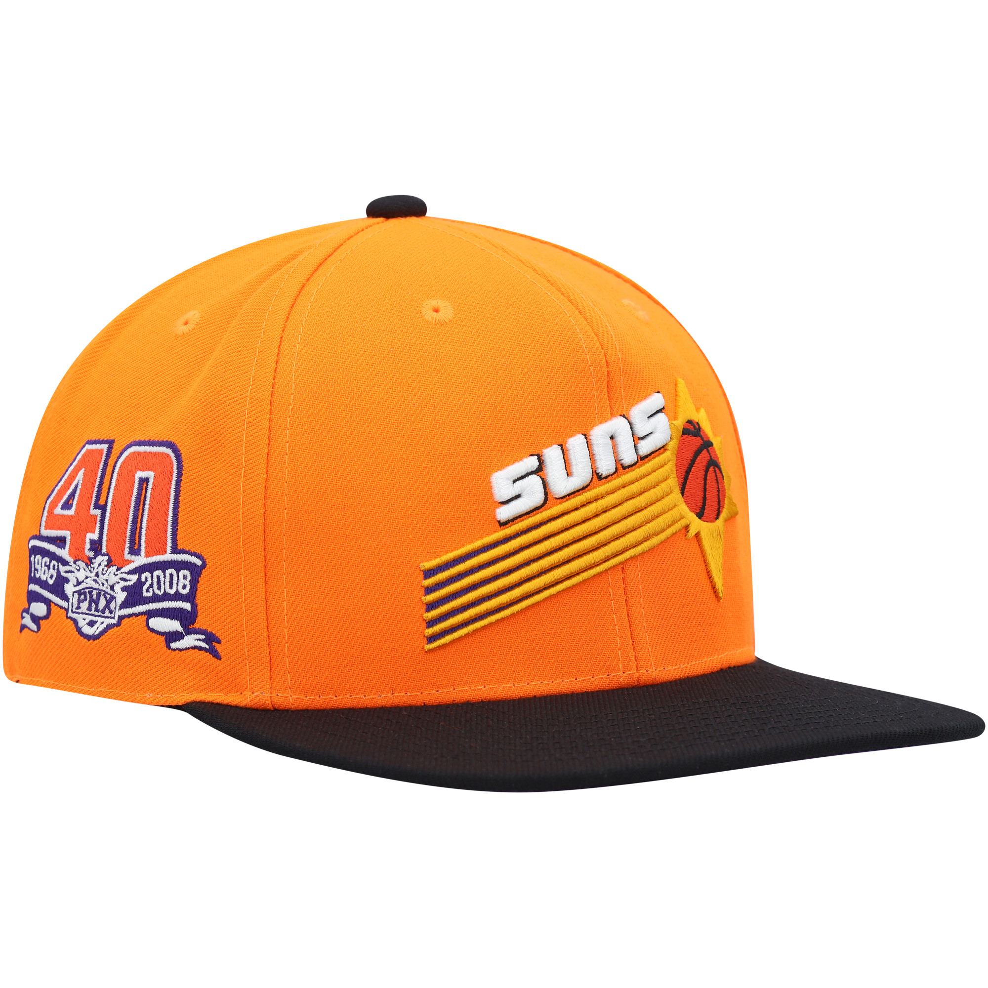 New Era Phoenix Suns Hardwood Classics 40th Anniversary Fitted Cap – Two-Tone Orange/Black, Structured, Flat Bill