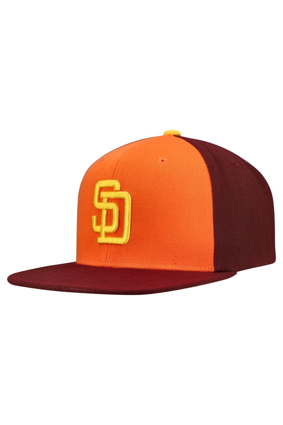 Men's Mitchell & Ness Orange/Brown San Diego Padres Cooperstown Collection Basic Flip Snapback Hat