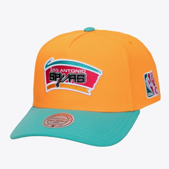 Men's Mitchell & Ness Orange San Antonio Spurs Hardwood Classics Legendary Away Pro-Pinch Adjustable Hat