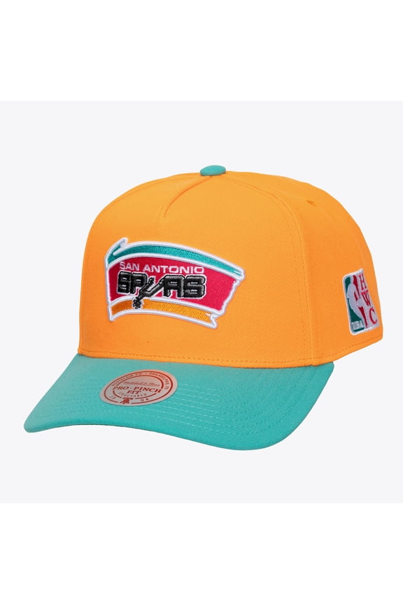 Men's Mitchell & Ness Orange San Antonio Spurs Hardwood Classics Legendary Away Pro-Pinch Adjustable Hat