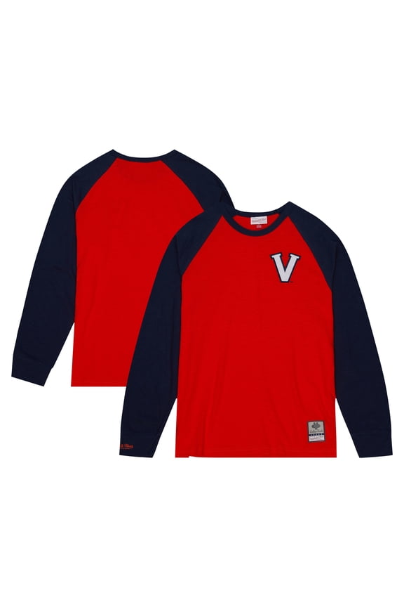 Men's Mitchell & Ness Orange Virginia Cavaliers Legendary Slub Raglan Long Sleeve T-Shirt