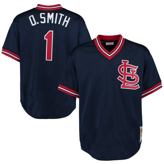 Men's Mitchell & Ness Ozzie Smith Navy St. Louis Cardinals Authentic Batting Practice Jersey