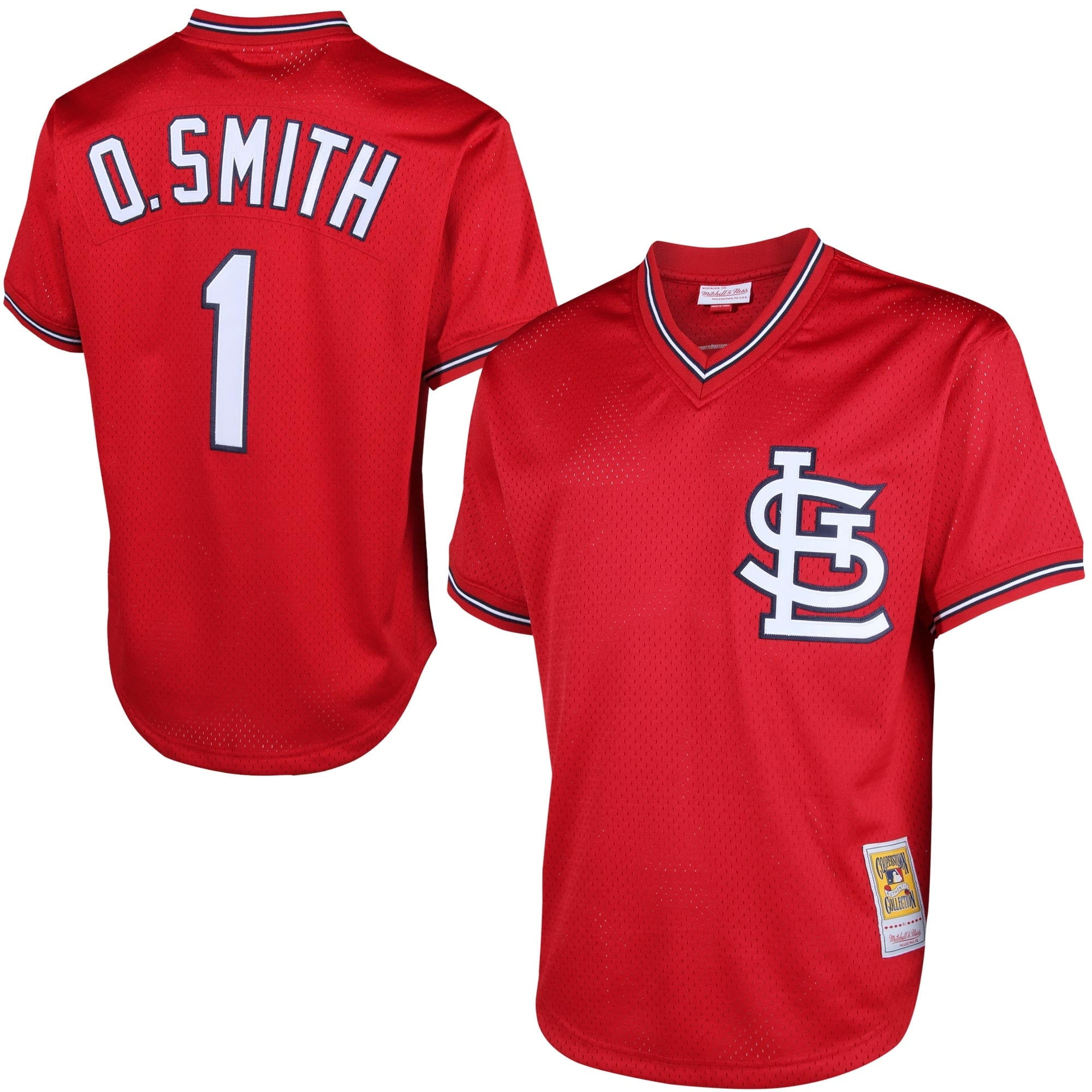 Men's Mitchell & Ness Ozzie Smith Red St. Louis Cardinals