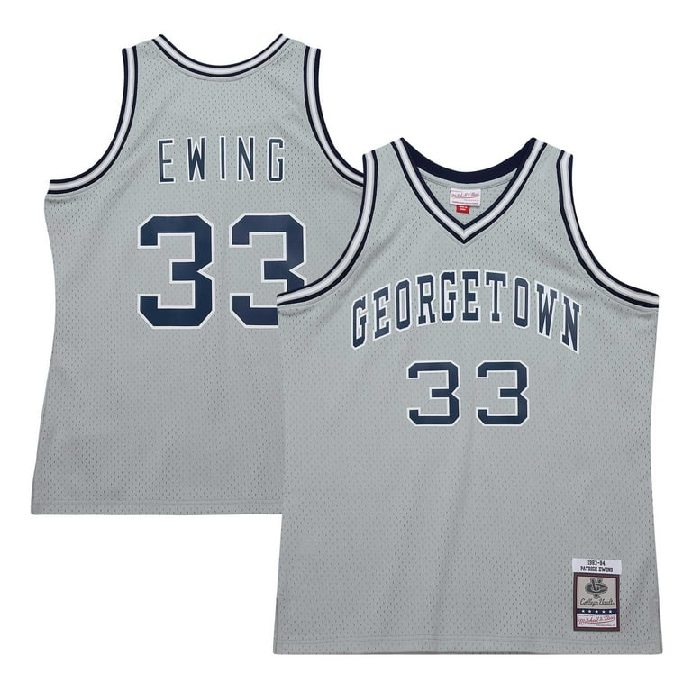 Men's Mitchell Ness Patrick Ewing Gray Georgetown Hoyas 1983/84
