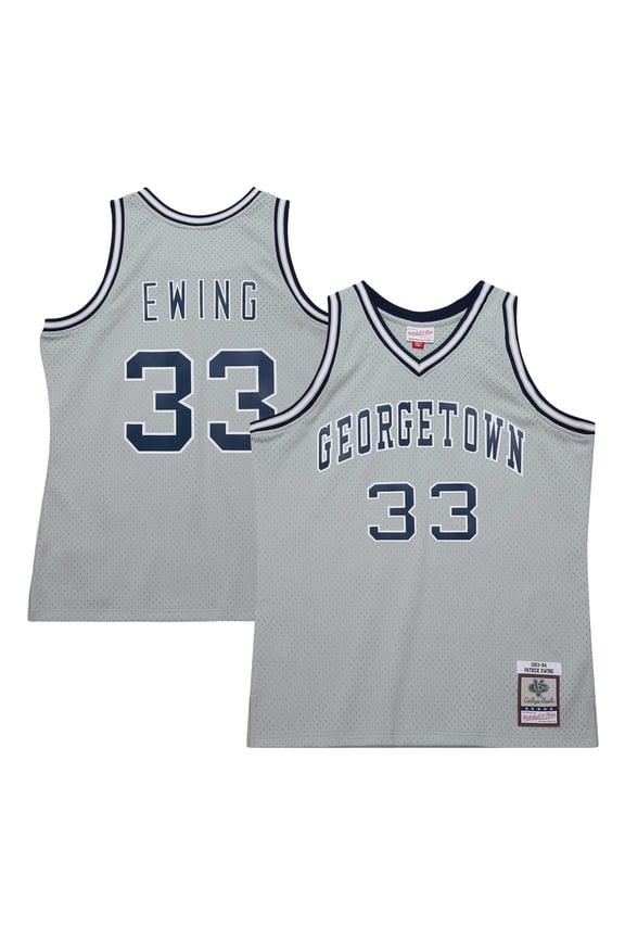 Men's Mitchell & Ness Patrick Ewing Gray Georgetown Hoyas 1983/84 Swingman Player Jersey