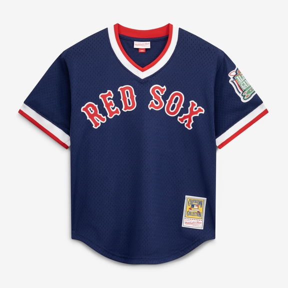 Men's Mitchell & Ness Pedro Martinez Navy Boston Red Sox Authentic Batting Practice Jersey