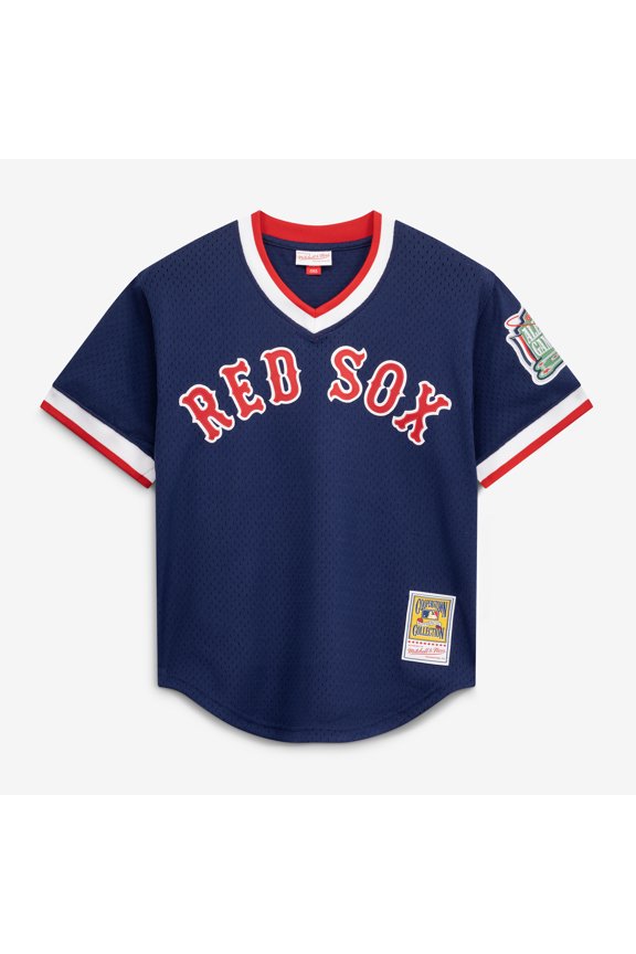 Men's Mitchell & Ness Pedro Martinez Navy Boston Red Sox Authentic Batting Practice Jersey