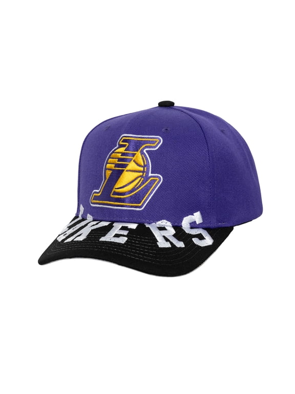 Men's Mitchell & Ness Purple/Black Los Angeles Lakers Underarch Two-Tone Pro Crown Snapback Hat