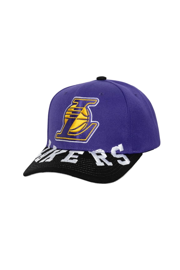 Men's Mitchell & Ness Purple/Black Los Angeles Lakers Underarch Two-Tone Pro Crown Snapback Hat