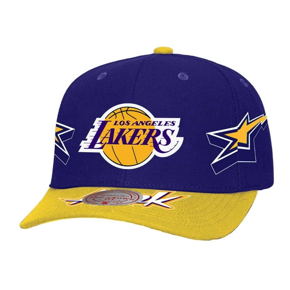 Men's-Mitchell & Ness Purple/Gold Los Angeles Lakers AS2K Stars Pro Crown Adjustable Hat