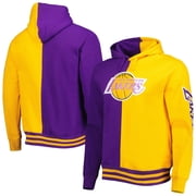 Mens Mitchell & Ness Purple/Gold Los Angeles Lakers Hardwood Classics Split Pullover Hoodie