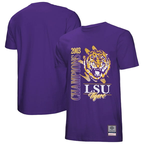 Men's Mitchell & Ness  Purple LSU Tigers Retro Brush Mineral Wash T-Shirt