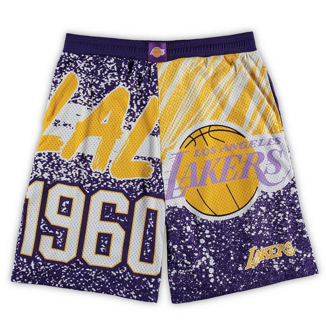 Men's Mitchell & Ness Purple Los Angeles Lakers Big & Tall Hardwood Classics Jumbotron Shorts