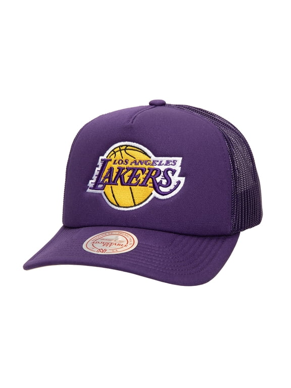 Men's Mitchell & Ness Purple Los Angeles Lakers Core Evergreen OTC Trucker Adjustable Hat
