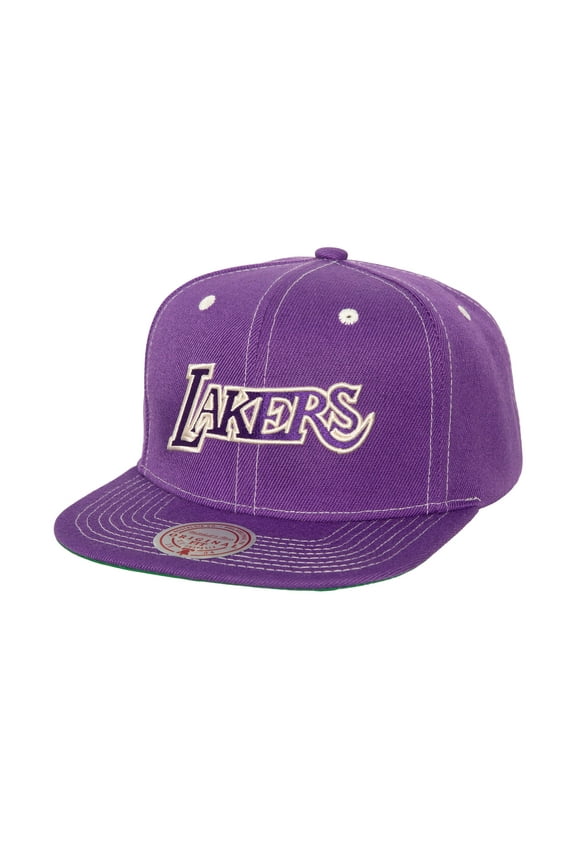 Men's Mitchell & Ness Purple Los Angeles Lakers Energy Contrast Snapback Hat