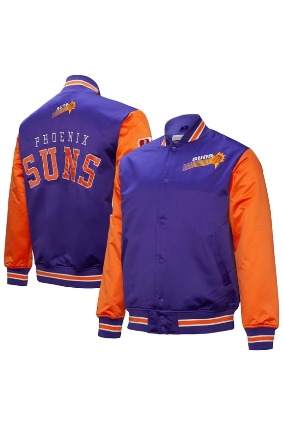 Men's Mitchell & Ness Purple Phoenix Suns Hardwood Classic Primetime Full-Snap Satin Jacket