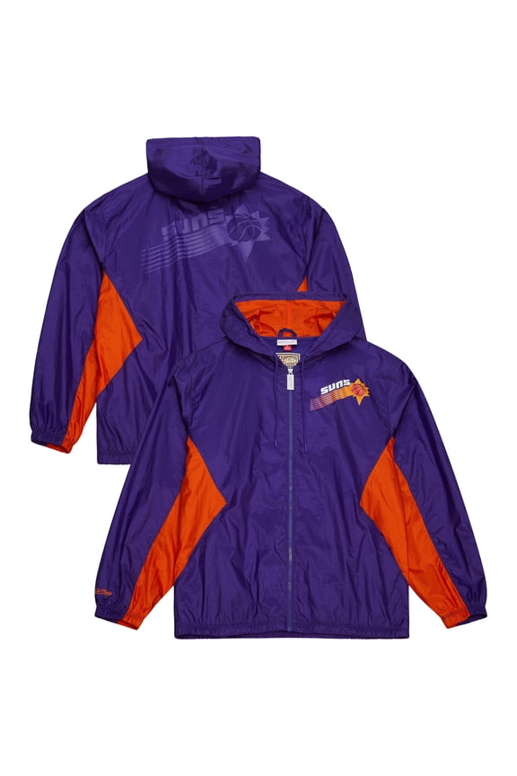 Men's Mitchell & Ness Purple Phoenix Suns Playmaker Full-Zip Hooded Windbreaker Jacket